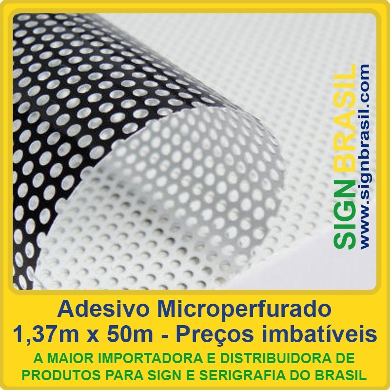 Adesivo Perfurado Para Porta de Vidro - rolo 1,37m x 50m